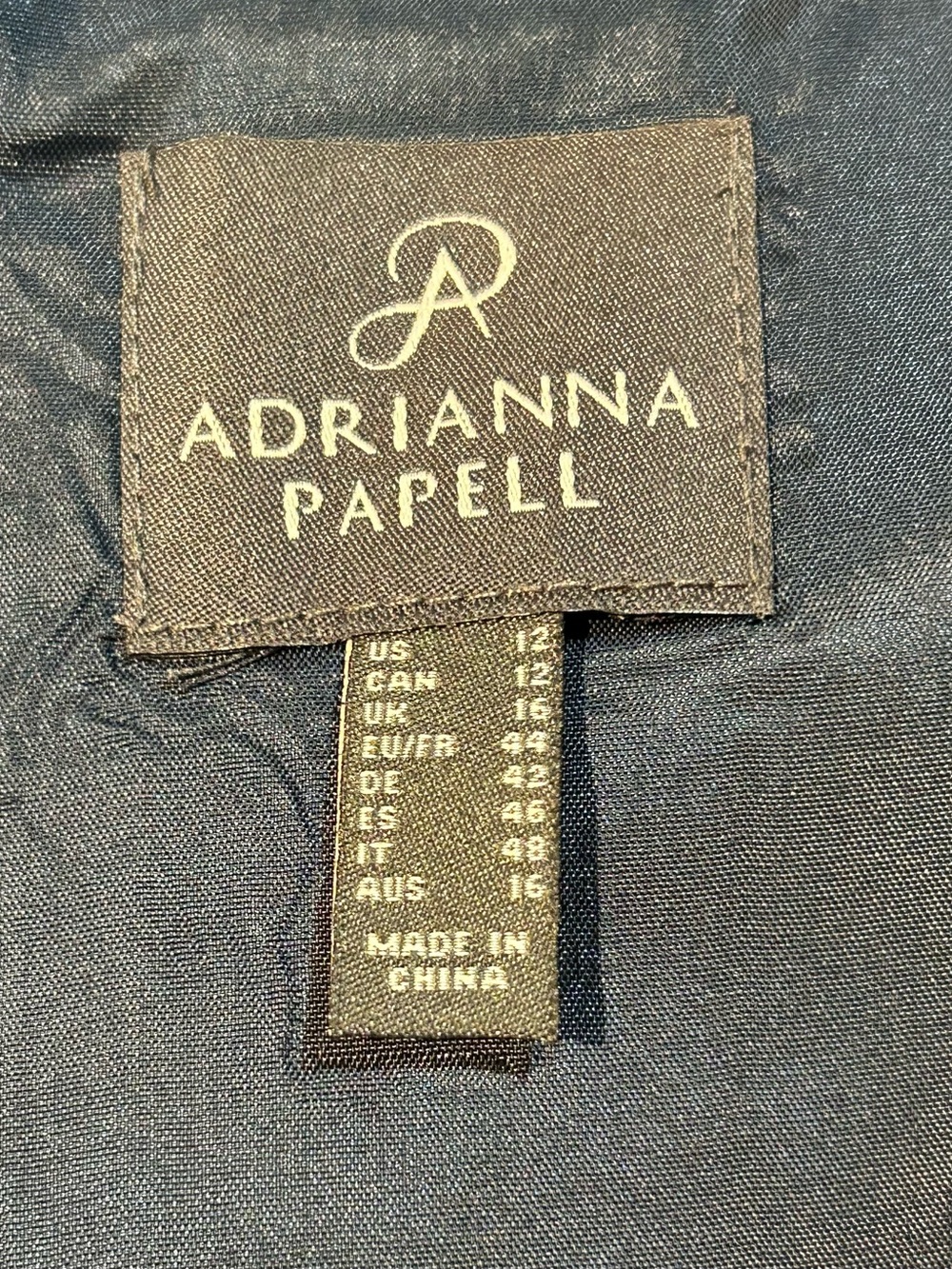 Adrianna Papell Women’s Mikado High Low Formal Evening Gown/ Dress - Navy Sz 12 - Picture 10 of 10